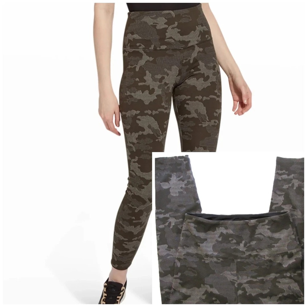 Lysse Spanx Leggings M Peppered Camo Ponte Legging Camouflage Green gray New